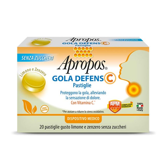 APROPOS Gola Defens 20 Pastiglie Gusto Limone e Zenzero